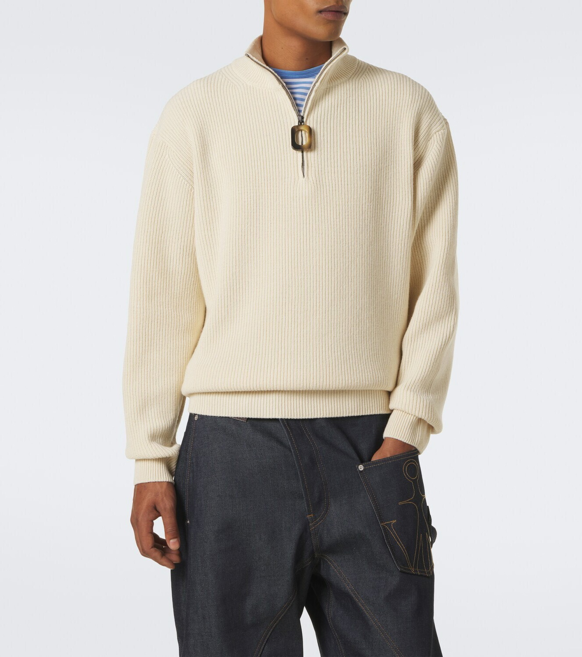 JW Anderson Ribbed-knit wool and cotton sweater