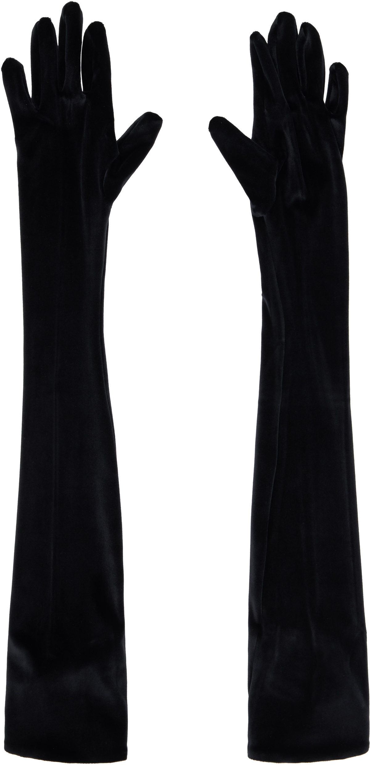 Mugler Black Velour Gloves