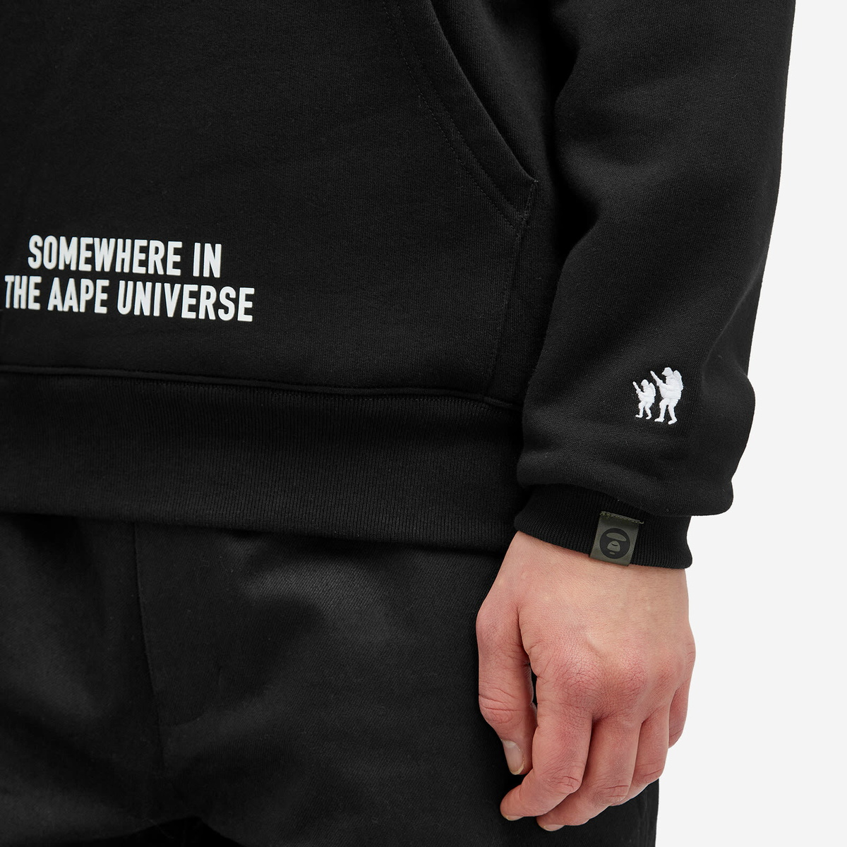Men's AAPE Planet Earth Hoody in Black