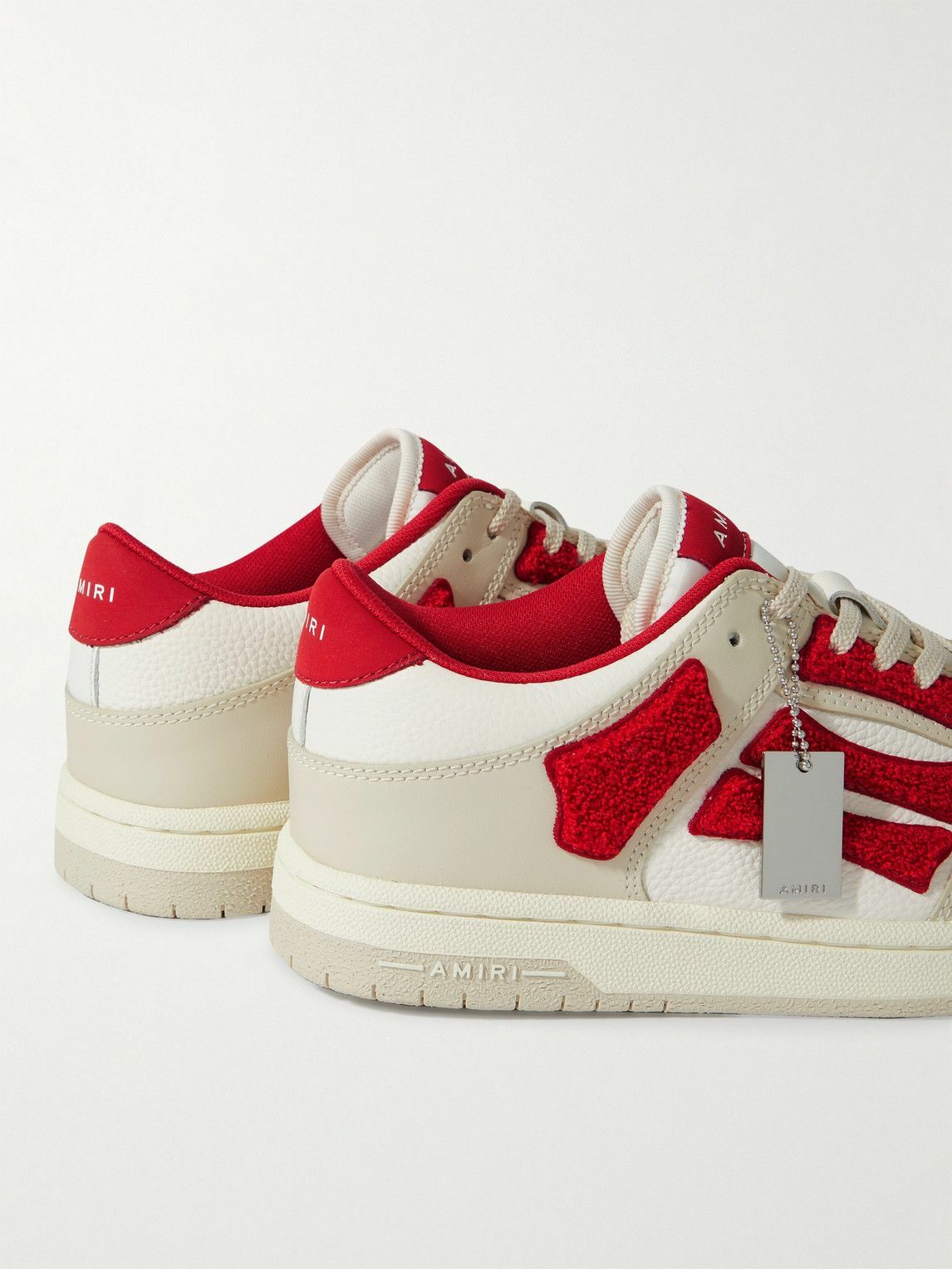 AMIRI - Skel-Top Colour-Block Leather and Bouclé Sneakers
