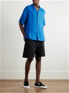 LOEWE - Paula's Ibiza Convertible-Collar Logo-Embroidered Linen Shirt - Blue