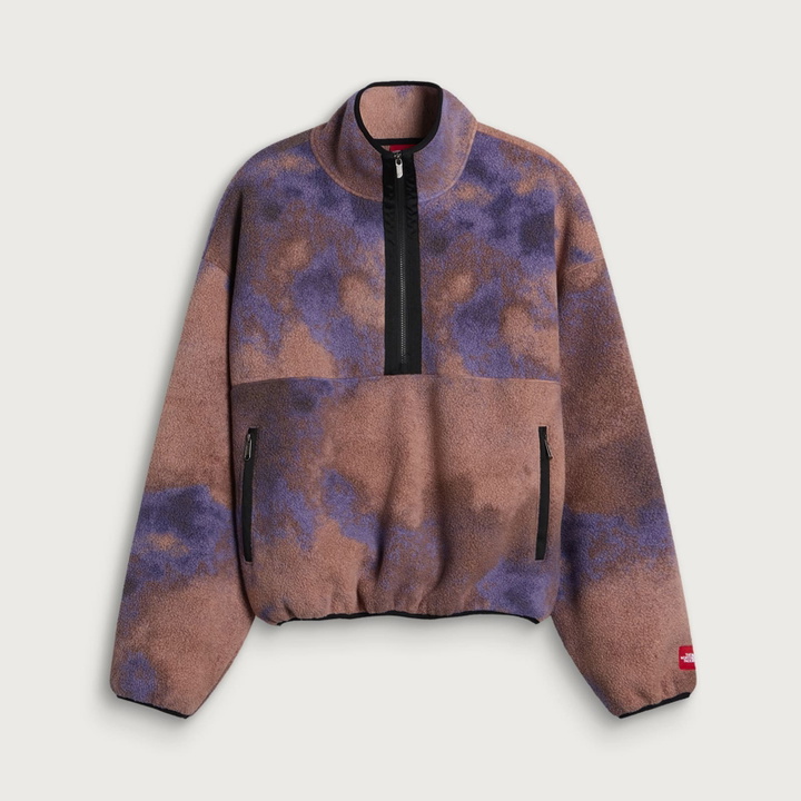 Photo: The North Face Men's Red Box Printed Half Zip Fleece in Grounded Plum