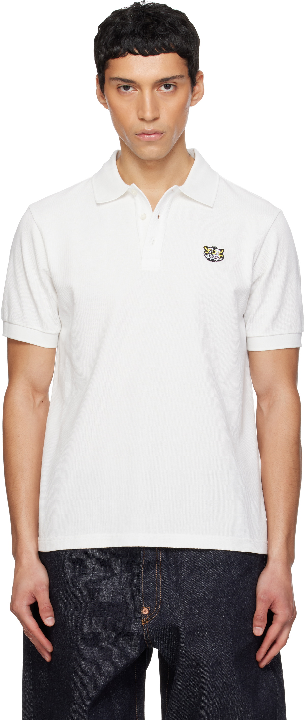 Kenzo White Kenzo Paris 'KENZO Wild Tiger' Slim Polo