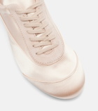 Jil Sander Floor suede-trimmed satin sneakers