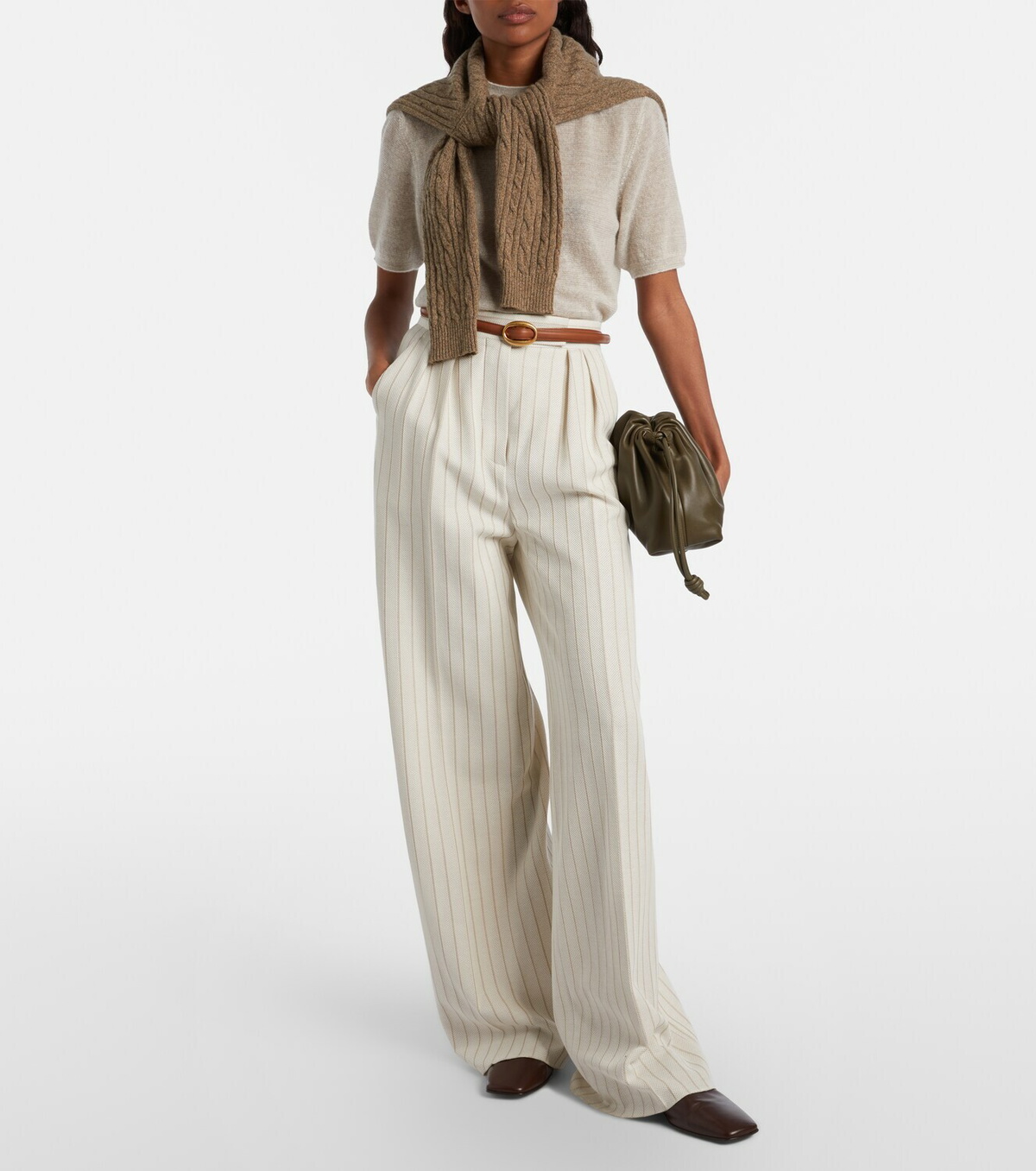Loro Piana Walnut cashmere, wool, and silk top