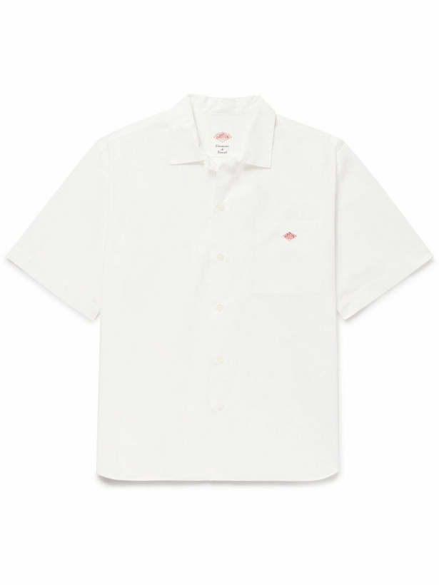 Photo: Danton - Logo-Embroidered Cotton-Poplin Shirt - White