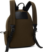 AMI Paris Khaki Canvas Ami de Coeur Backpack