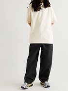 Balenciaga - Oversized Logo-Embroidered Cotton-Jersey T-Shirt - Neutrals