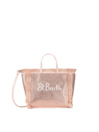 MC2 Saint Barth Mini Vanity Fringed Bag With Rose Gold Rhinestones
