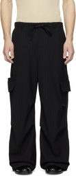 Youth Black Strap Wide Cargo Pants