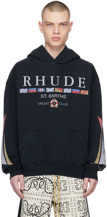 Photo: Rhude Black 'Yacht Club' Hoodie