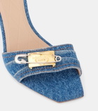 Balmain Logo denim sandals