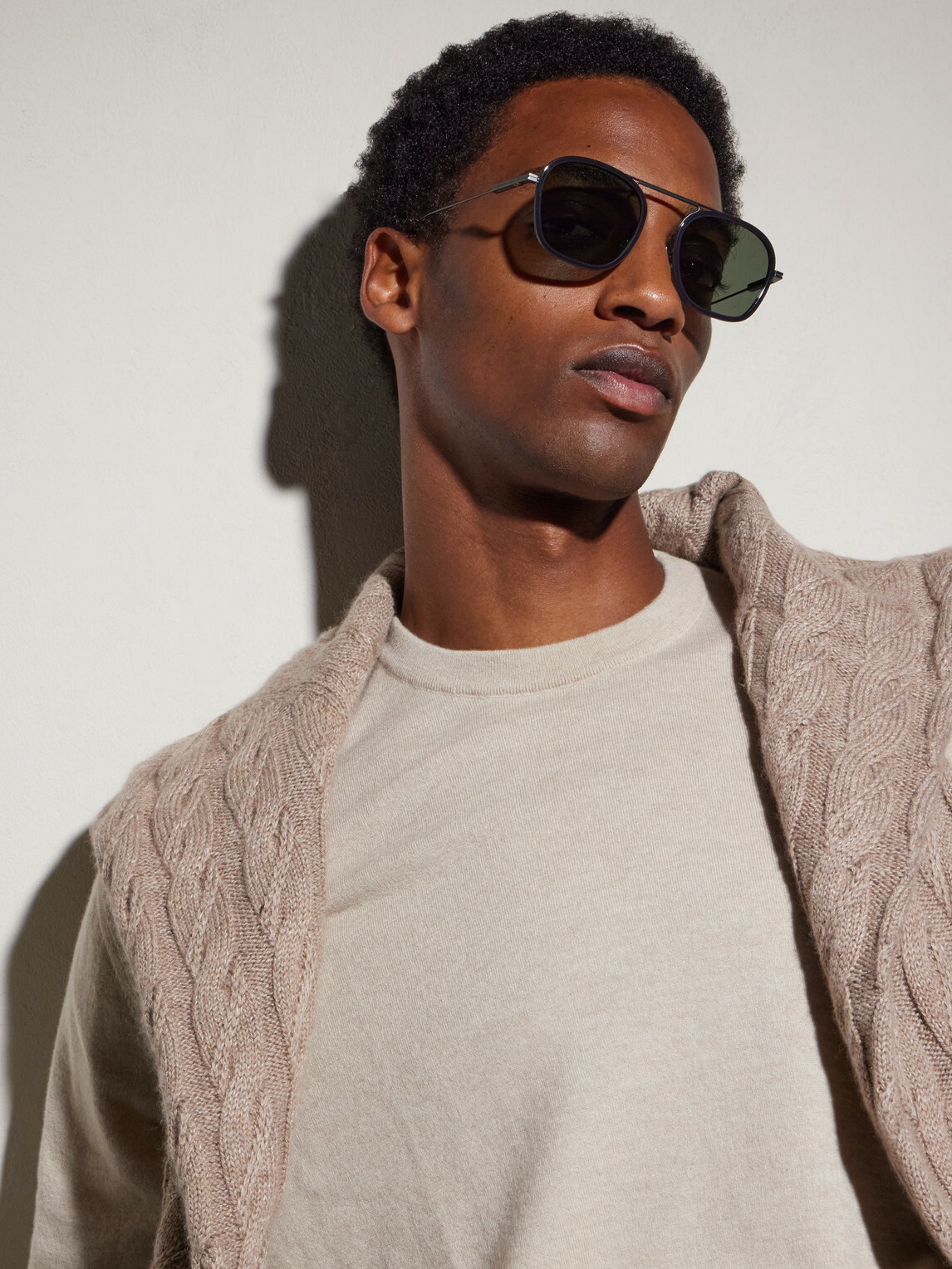 Zegna - Geometric Roun-Frame Titanium Sunglasses