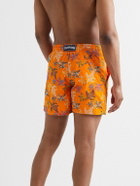 Vilebrequin - Mistral Straight-Length Mid-Length Embroidered Swim Shorts - Orange