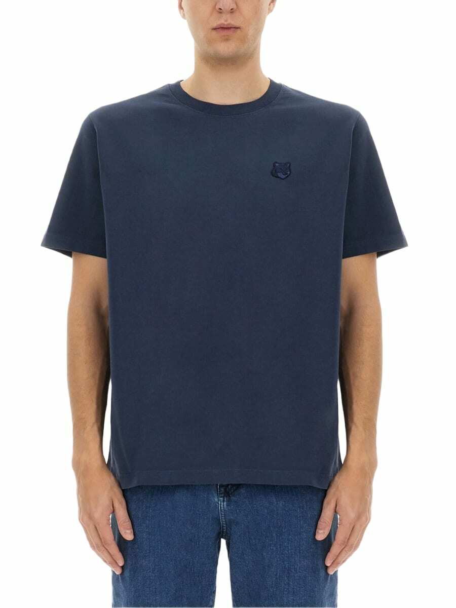 ●ADER ERROR x Maison Kitsune●Yoga blue fox t-shirt/Limited Maison Kitsuné X Ader Error Yoga Blue Fox T-shirt In Beige