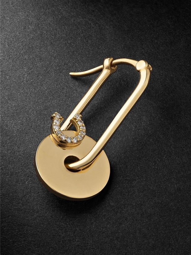 Photo: Foundrae - Horseshoe Gold Diamond Single Earring