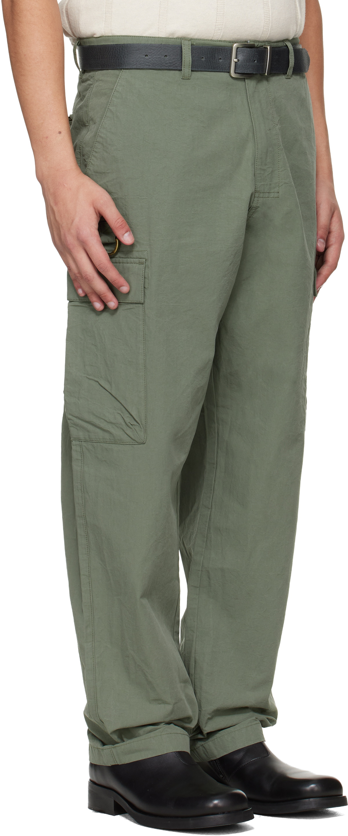 Barbour Khaki Spey Poplin Relaxed Cargo Pants