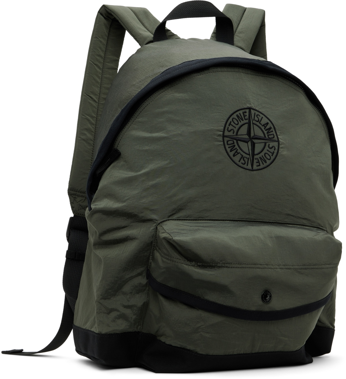 Stone Island Junior Kids Khaki Nylon Metal In Econyl Backpack