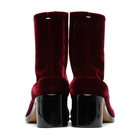 Maison Margiela Red Velvet Mid Heel Tabi Boots