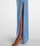 Oséree Lumière Plumage one-shoulder maxi dress