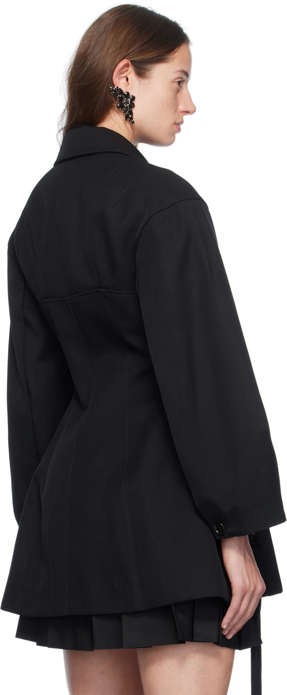 Simone Rocha Black Puff Sleeve Sculpted Corset Jacket Simone Rocha