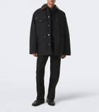Prada Leather-trimmed technical cotton-blend jacket