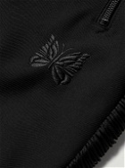 Needles - Straight-Leg Logo-Embroidered Fringed Jersey Track Pants - Black