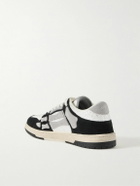 AMIRI - Skel-Top Suede-Trimmed Crystal-Embellished Leather Sneakers - Black