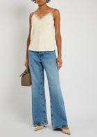 Rohe Lace-appliquéd Satin top Cream