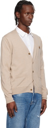 Maison Kitsuné Beige Fox Head Merino Regular Cardigan