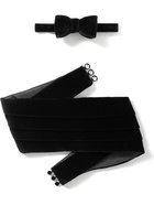 Favourbrook - Cotton-Velvet Self-Tie Bow Tie and Cummerbund Set