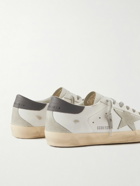 Golden Goose - Super-Star Distressed Suede-Trimmed Leather Sneakers - White