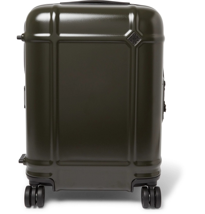 Photo: Fabbrica Pelletterie Milano - Globe Spinner 55cm Leather-Trimmed Polycarbonate Carry-On Suitcase - Green