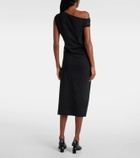 Dries Van Noten Gathered embellished jersey midi dress