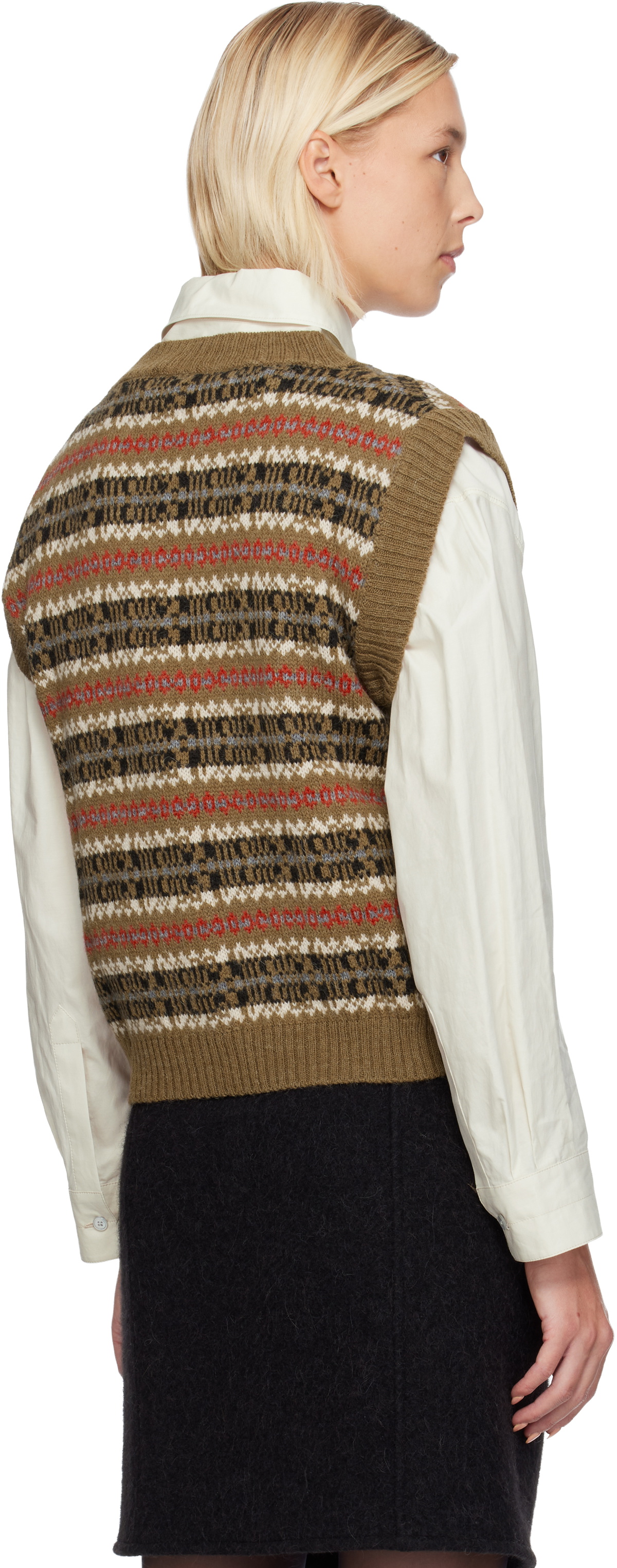 Weekend Max Mara Brown Fleres Jacquard Vest