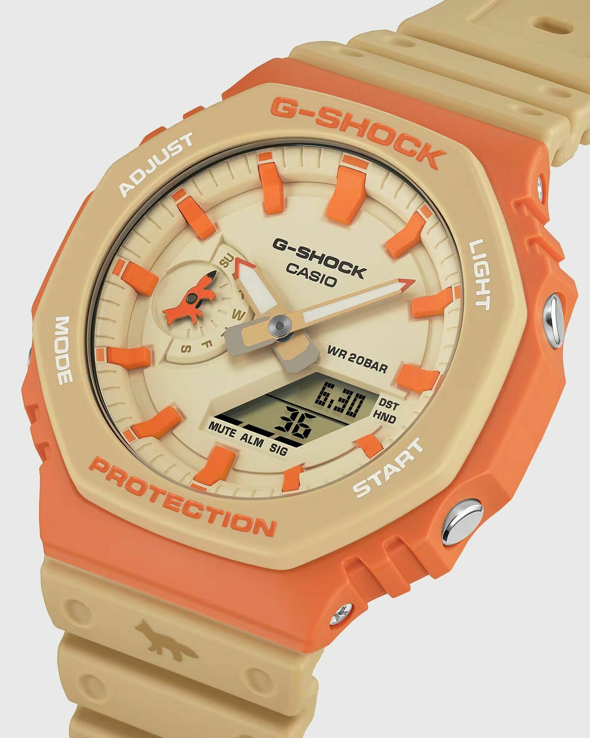 G-SHOCK X Maison Kitsune GA-2110MK orange/beige Mens Watch