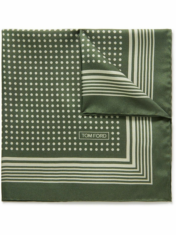 Photo: TOM FORD - Polka-Dot Silk-Twill Pocket Square