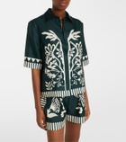 Eres Émeraude printed silk twill shirt