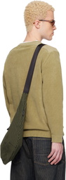 C.P. Company Beige Cotton Chenille Crewneck Lens Sweater