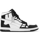 AMIRI - Skel-Top Grosgrain-Trimmed Colour-Block Leather High-Top Sneakers - Black