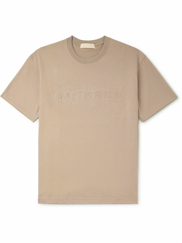 Photo: Mastermind World - Logo-Embossed Cotton-Jersey T-Shirt - Neutrals