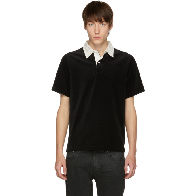 Photo: Saturdays NYC Black and White Jake Velour Polo