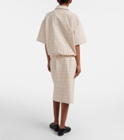 Prada Checked cotton poplin pencil skirt