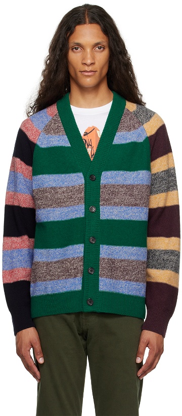 Photo: PS by Paul Smith Multicolor Stripe Cardigan