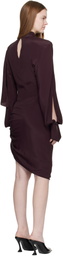 Mugler Burgundy Draped Scarf Minidress