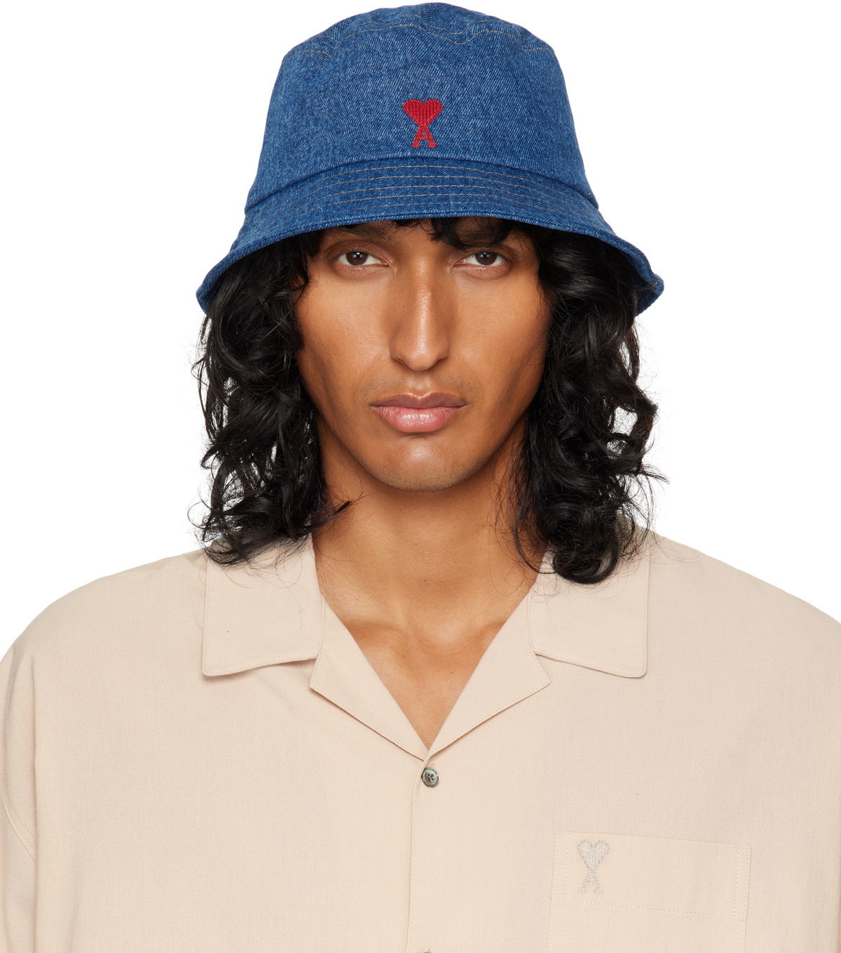 AMI PARIS 'Ami De Coeur' bucket hat 【Unisex】 Black Ami De Coeur Stud Bucket Hat | AMI PARIS