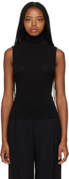 Vince Black Sleeveless Turtleneck