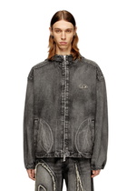 Diesel Hooded jacket in faded denim - Denim Jackets - Unisex - Black