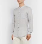 Thom Sweeney - Slim-Fit Grandad-Collar Linen Shirt - Light gray