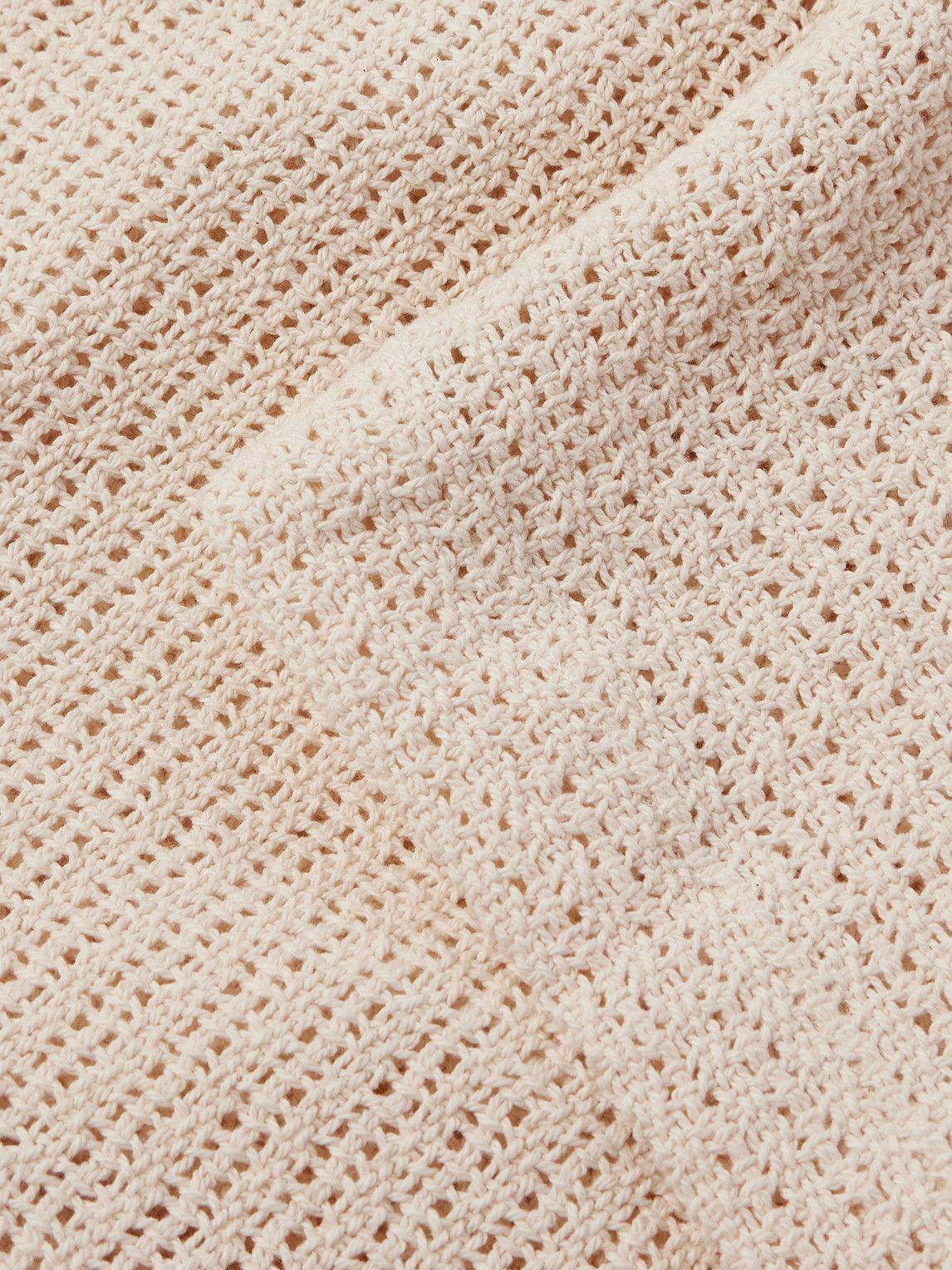Séfr - Mate Open-Knit Cotton Polo Shirt - Neutrals